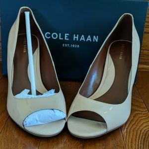 Cole Haan Nude Prieta Pumps Open Toe New